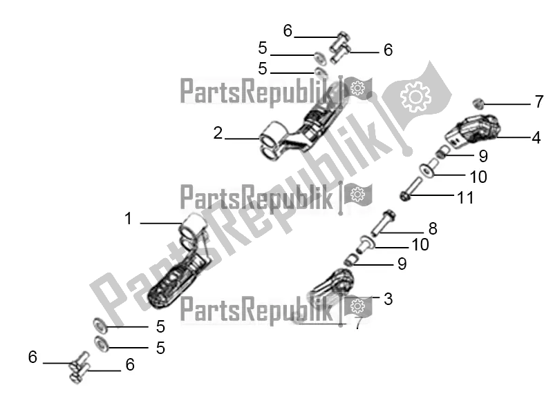 All parts for the Footrest of the Derbi ETX 150 2019