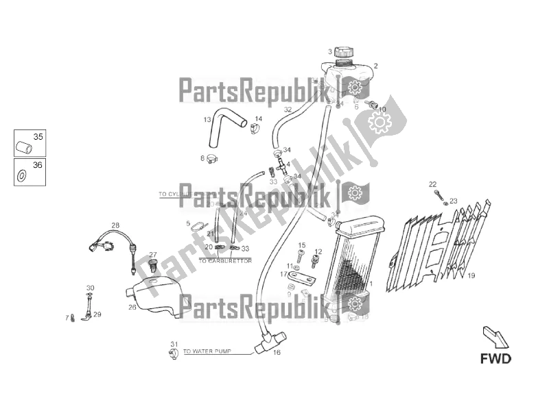 Toutes les pièces pour le Système De Refroidissement du Derbi Senda R 50 DRD X-treme 2016