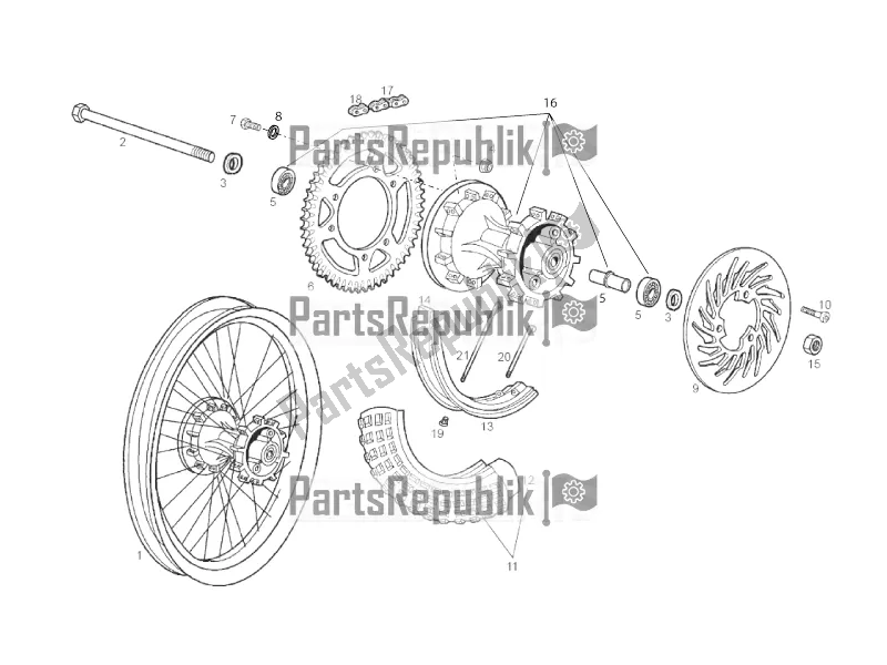 All parts for the Rear Wheel of the Derbi Senda R 50 DRD X-treme 2017