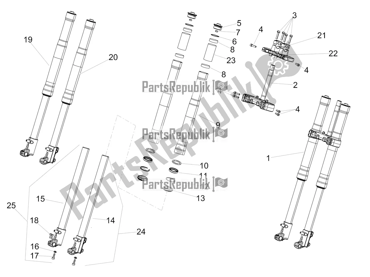 Toutes les pièces pour le Fourche Avant du Derbi Senda R-SM 125 DRD Motard 2016