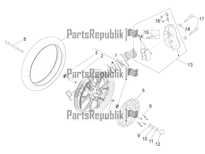 Toutes les pièces pour le Roue Avant du Derbi Senda R-SM 125 DRD Motard 2016