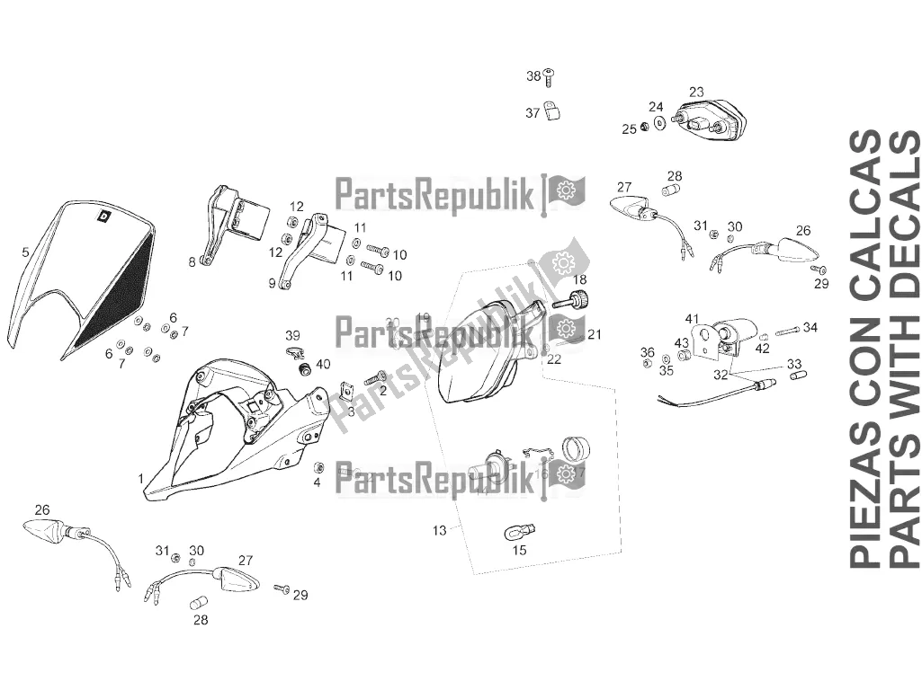 All parts for the Number-plate Light of the Derbi Senda R-SM 125 DRD Motard 2016