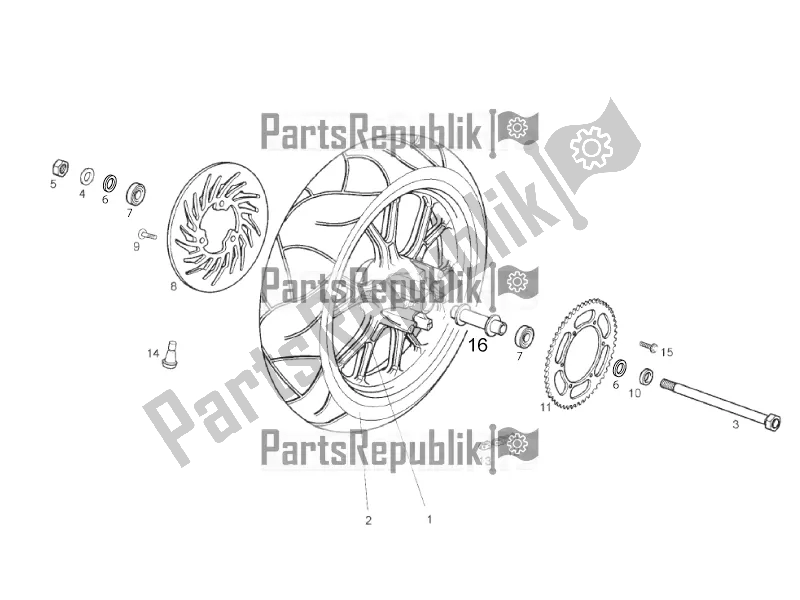 Toutes les pièces pour le Roue Arrière du Derbi Senda SM 50 DRD Racing 2016