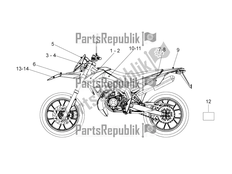 All parts for the Decals of the Derbi Senda SM 50 DRD X-treme Limited Edition 2018