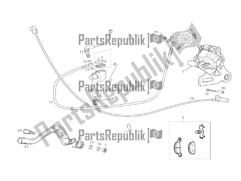 All parts for the Rear Brake System of the Derbi Senda SM 50 DRD X-treme Limited Edition 2018