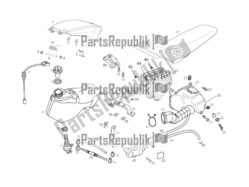 Toutes les pièces pour le Réservoir - Boîte à Air - Selle du Derbi Senda SM 50 DRD X-treme Limited Edition 2018