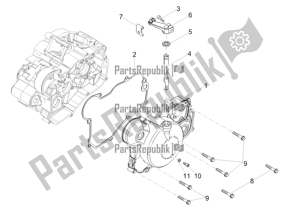 All parts for the Clutch Cover of the Derbi Senda SM 50 Limited 2018