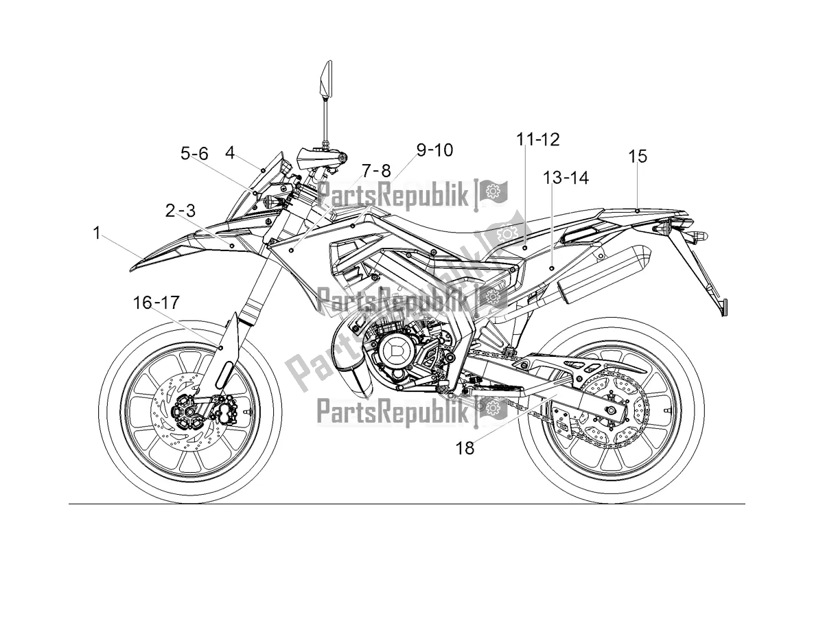 All parts for the Decal of the Derbi Senda SM 50 Limited 2018