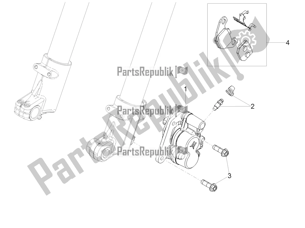 All parts for the Front Brake Caliper of the Derbi Senda SM 50 Limited 2018