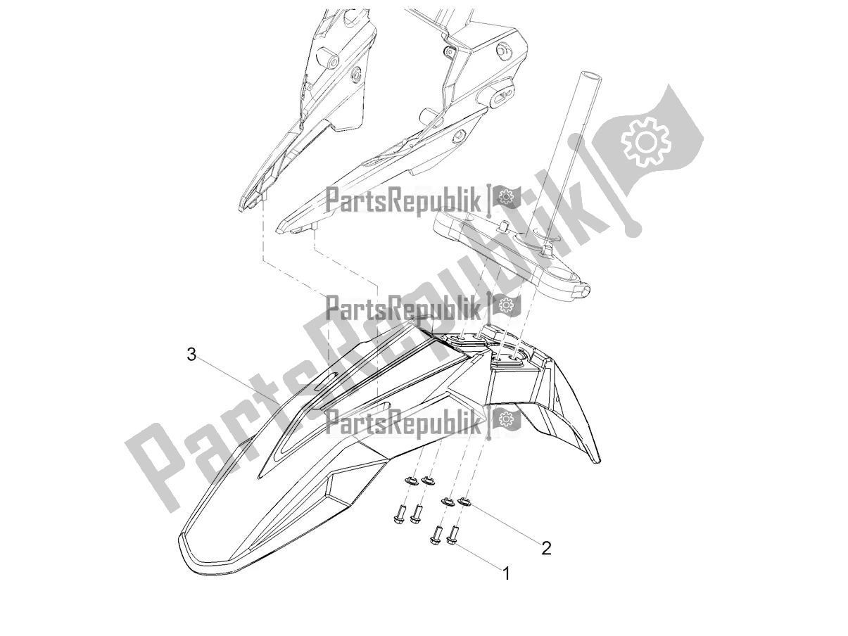 All parts for the Front Mudguard-pillar of the Derbi Senda SM 50 Limited 2018