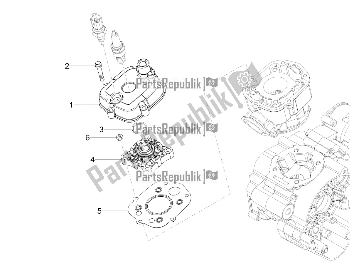 All parts for the Head Cover of the Derbi Senda SM 50 Limited 2018