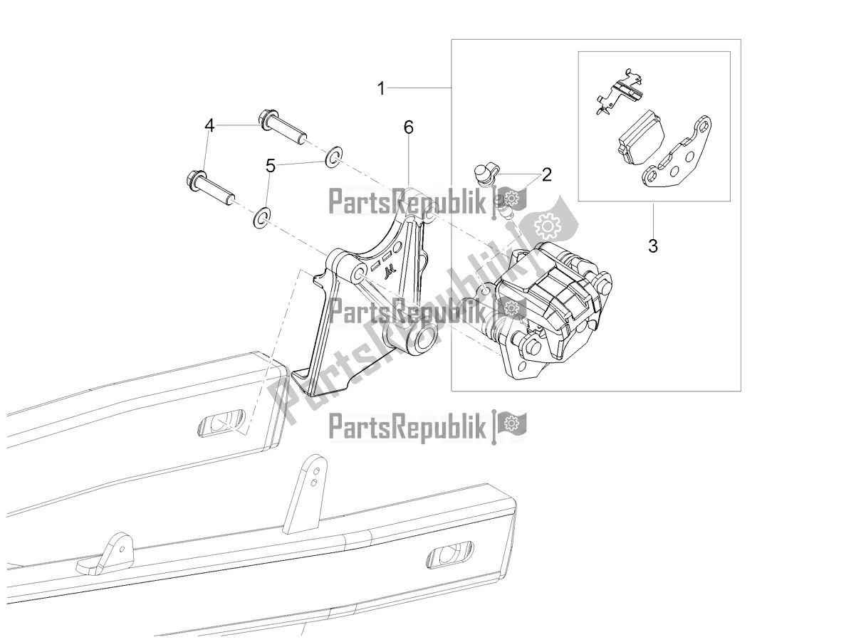 All parts for the Rear Brake Caliper of the Derbi Senda SM 50 Limited 2018