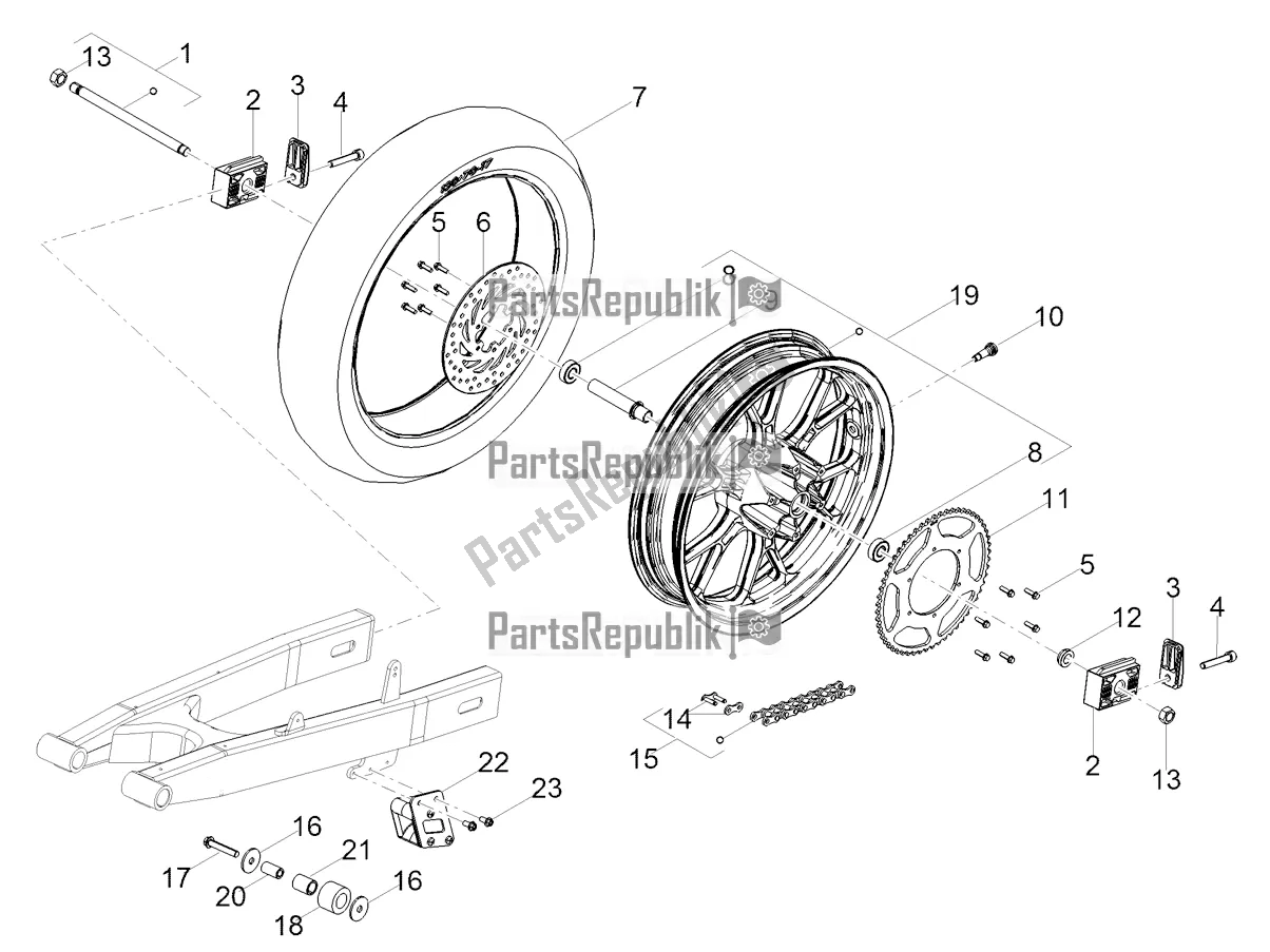 Toutes les pièces pour le Roue Arrière du Derbi Senda SM 50 Limited 2018