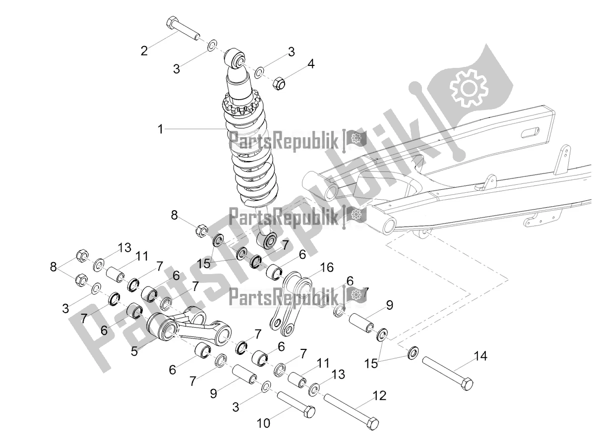 All parts for the Shock Absorber of the Derbi Senda SM 50 Limited 2018