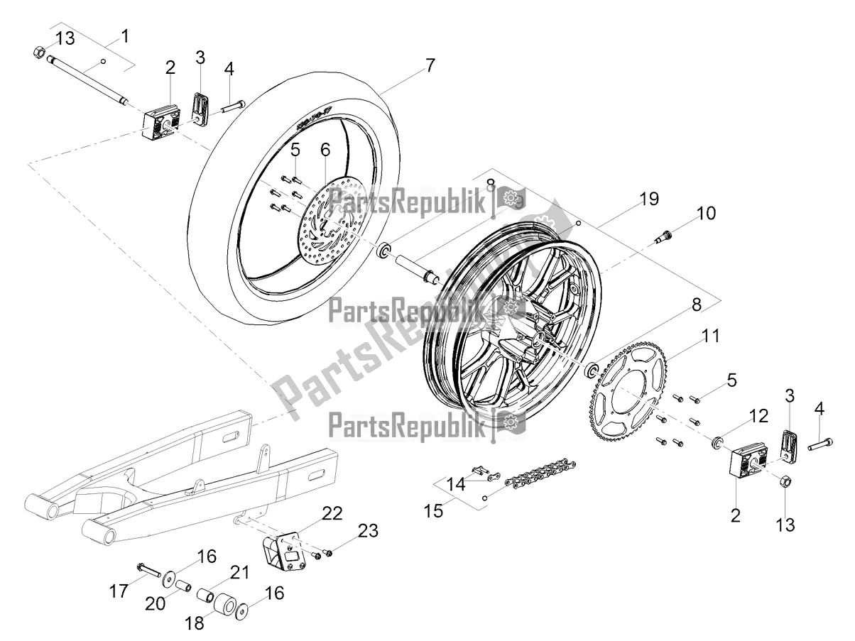 Toutes les pièces pour le Roue Arrière du Derbi Senda SM 50 Limited 2019