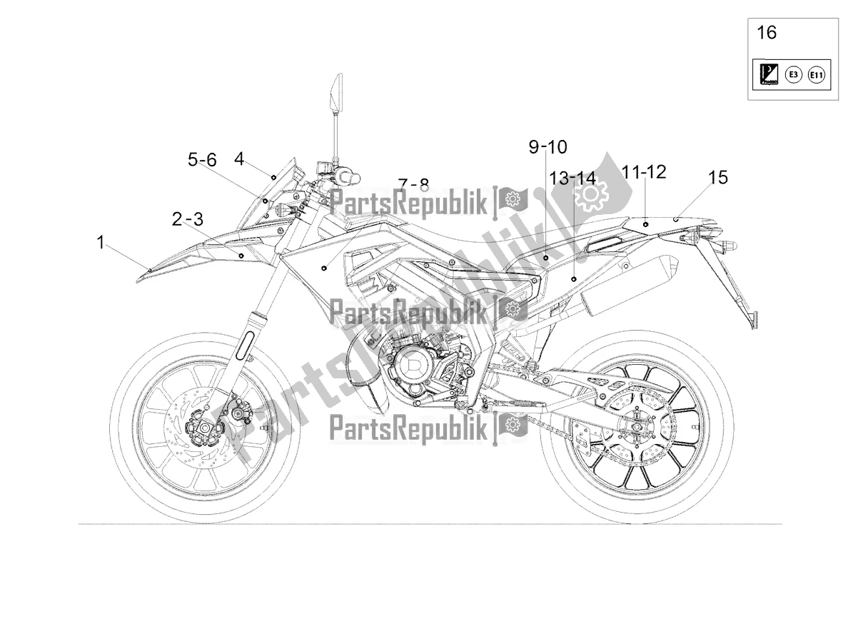 Todas as partes de Decalque do Derbi Senda SM 50 X-treme 2018