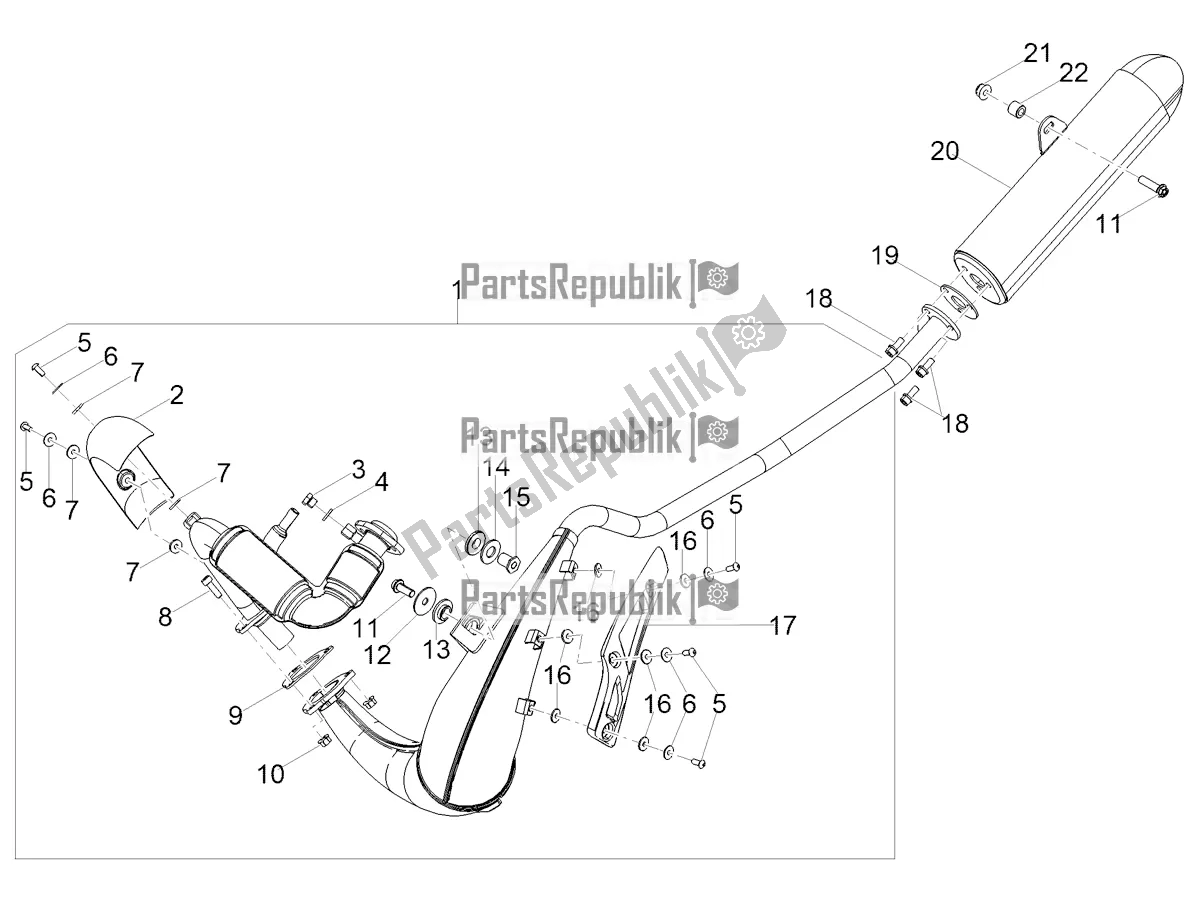 All parts for the Exhaust Pipe of the Derbi Senda SM 50 X-treme 2019