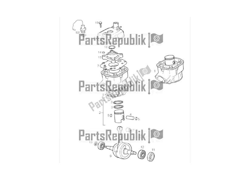 All parts for the Cylinder - Piston of the Derbi Senda SM DRD X-treme 0 2016