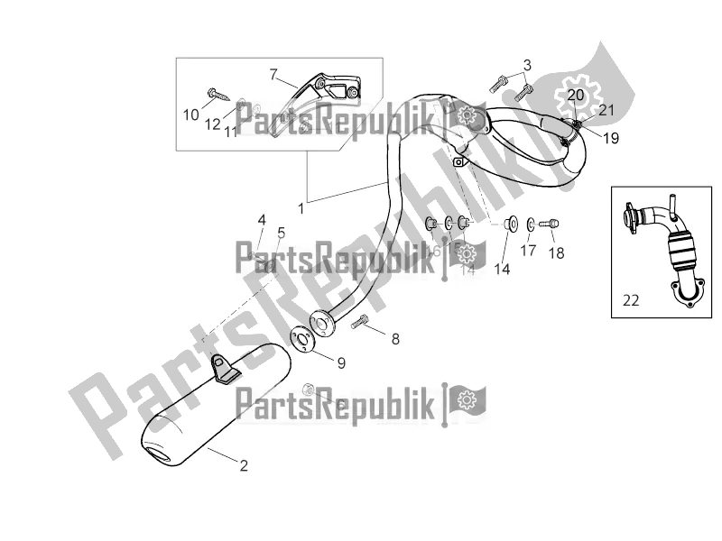 All parts for the Exhaust Pipe of the Derbi Senda SM DRD X-treme 0 2016