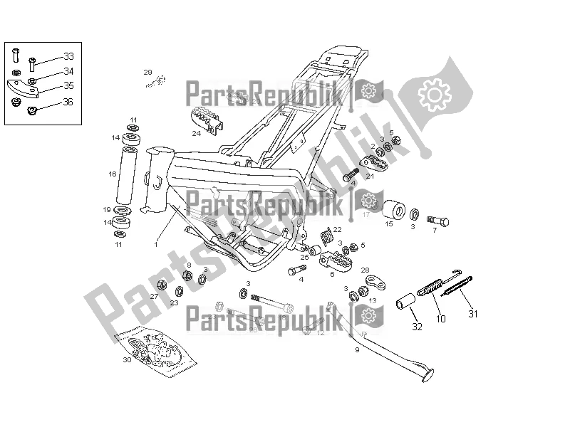 All parts for the Frame of the Derbi Senda SM DRD X-treme 0 2016