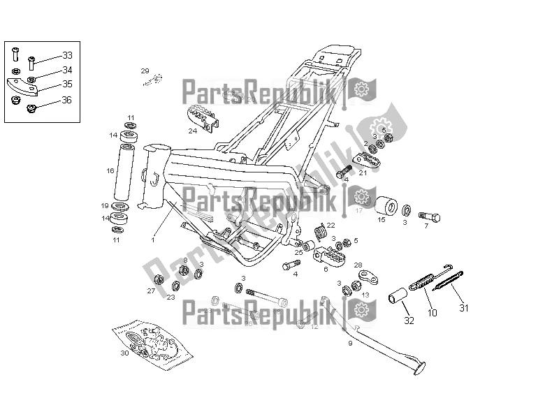 All parts for the Frame of the Derbi Senda SM DRD X-treme 0 2017