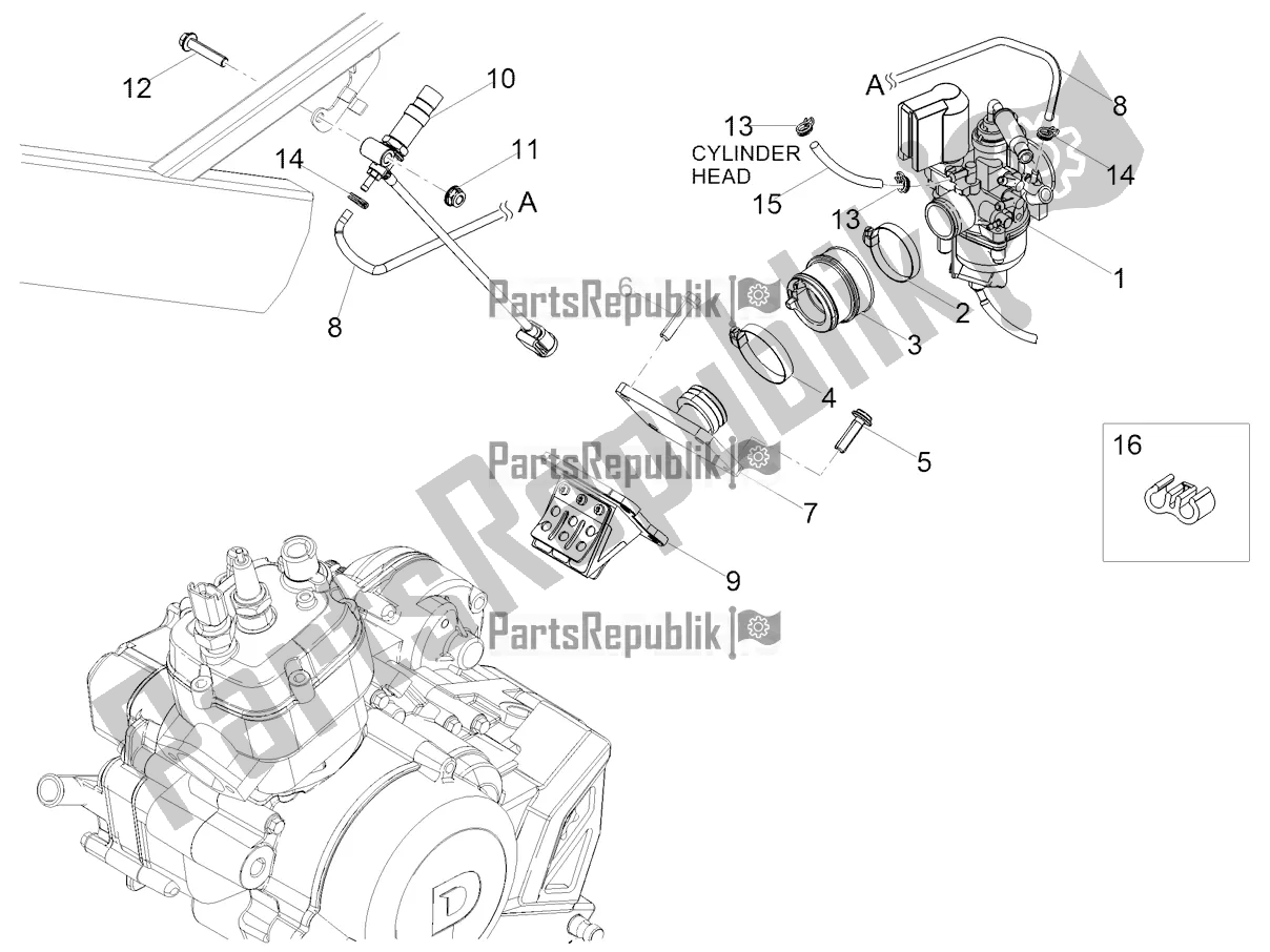 All parts for the Carburettor of the Derbi Senda X-treme 50 R 2018