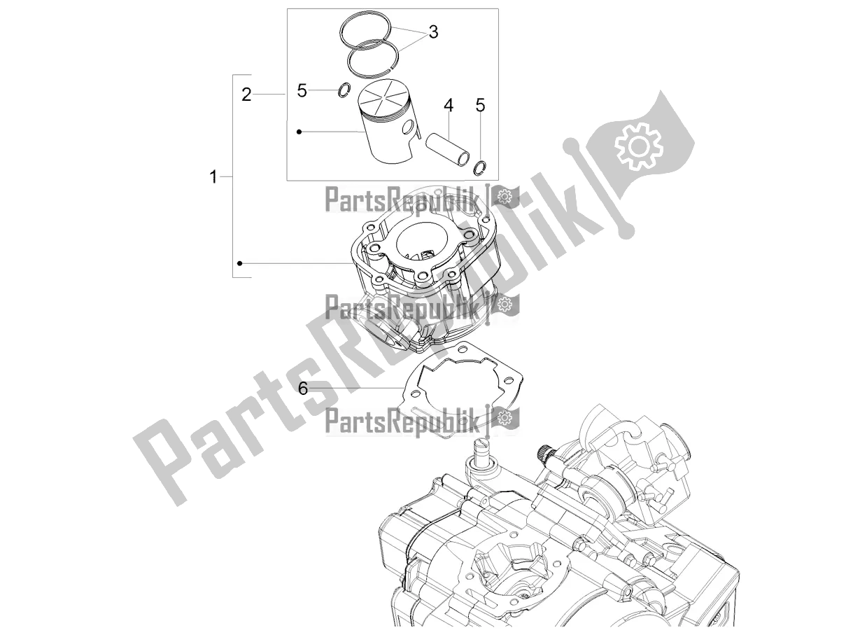 All parts for the Cylinder - Piston of the Derbi Senda X-treme 50 R 2018