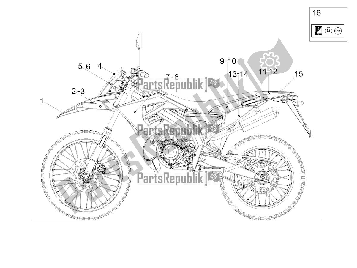 All parts for the Decal of the Derbi Senda X-treme 50 R 2018