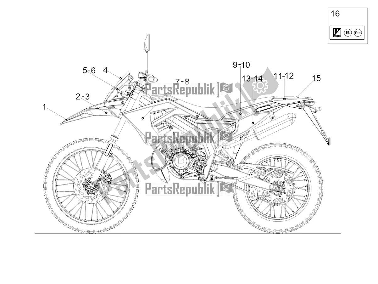 All parts for the Decal of the Derbi Senda X-treme 50 R 2018