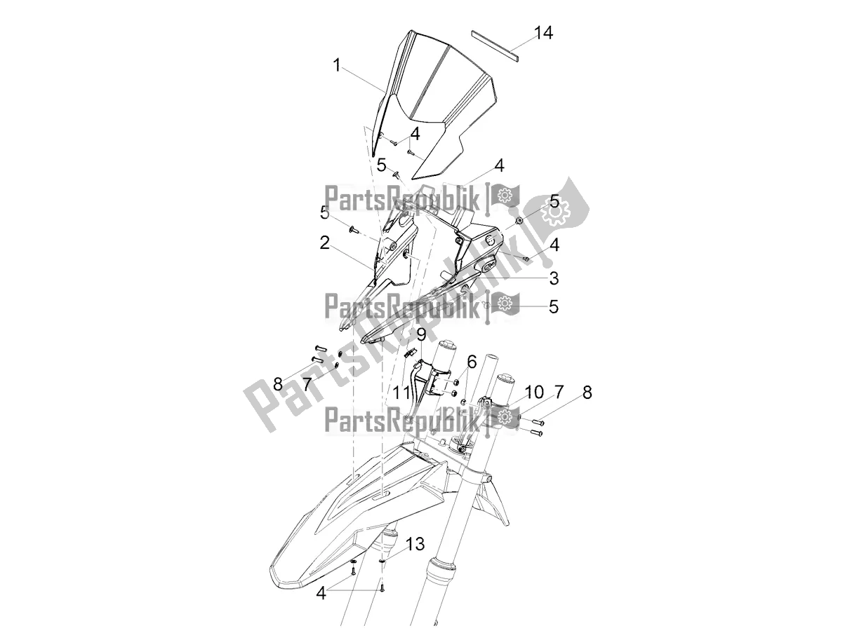 All parts for the Windshield of the Derbi Senda X-treme 50 R 2018