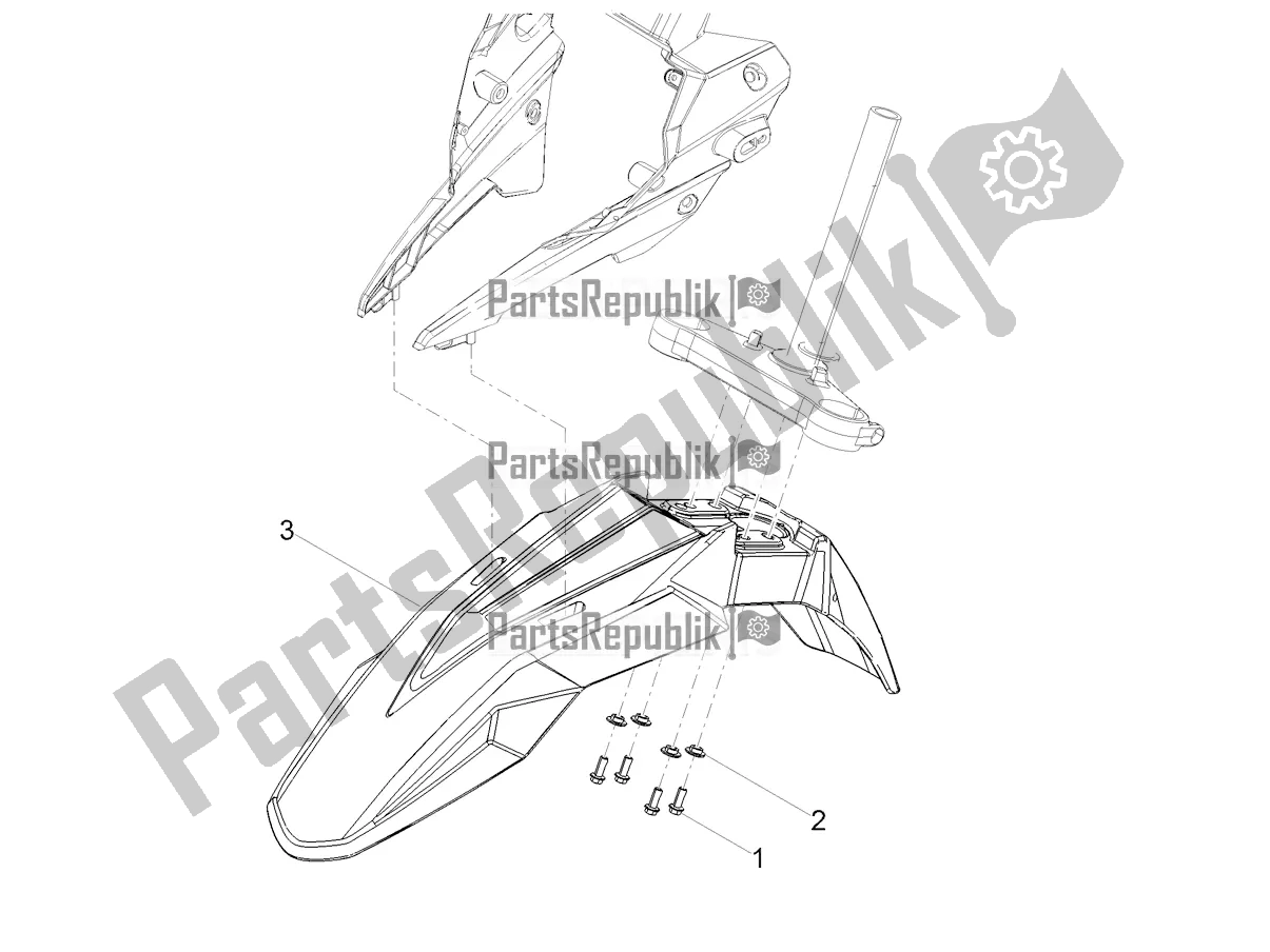 All parts for the Front Mudguard-pillar of the Derbi Senda X-treme 50 R 2019