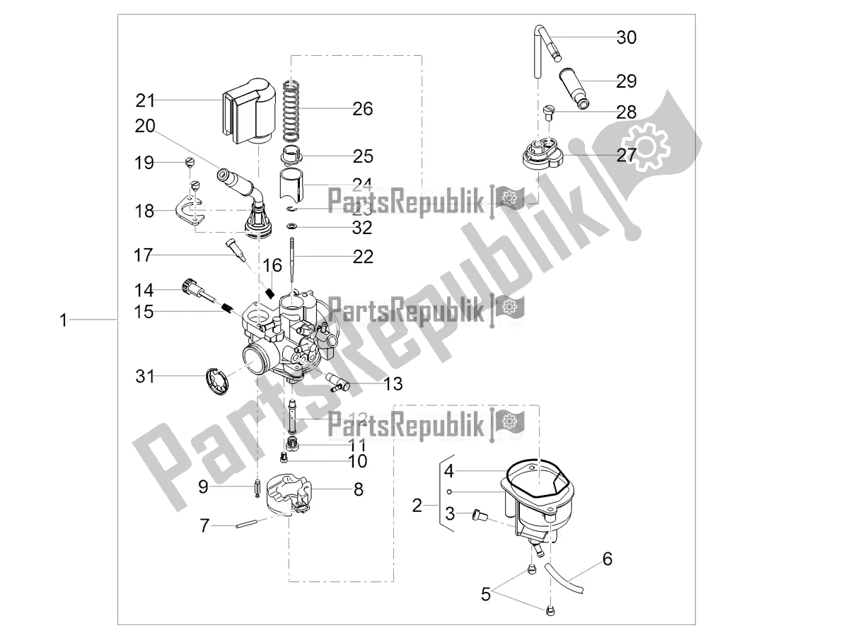 All parts for the Carburettor of the Derbi Senda X-treme 50 R 2020