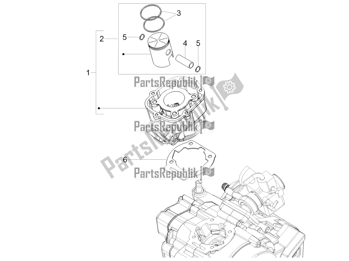 All parts for the Cylinder - Piston of the Derbi Senda X-treme 50 R 2020