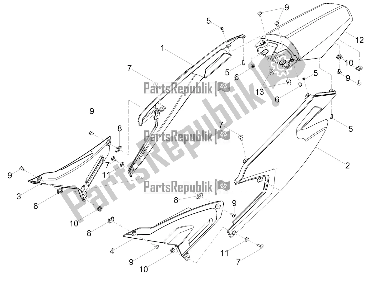 All parts for the Rear Body of the Derbi Senda X-treme 50 R 2020