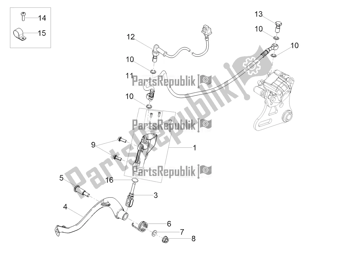 All parts for the Rear Master Cylinder of the Derbi Senda X-treme 50 R 2020