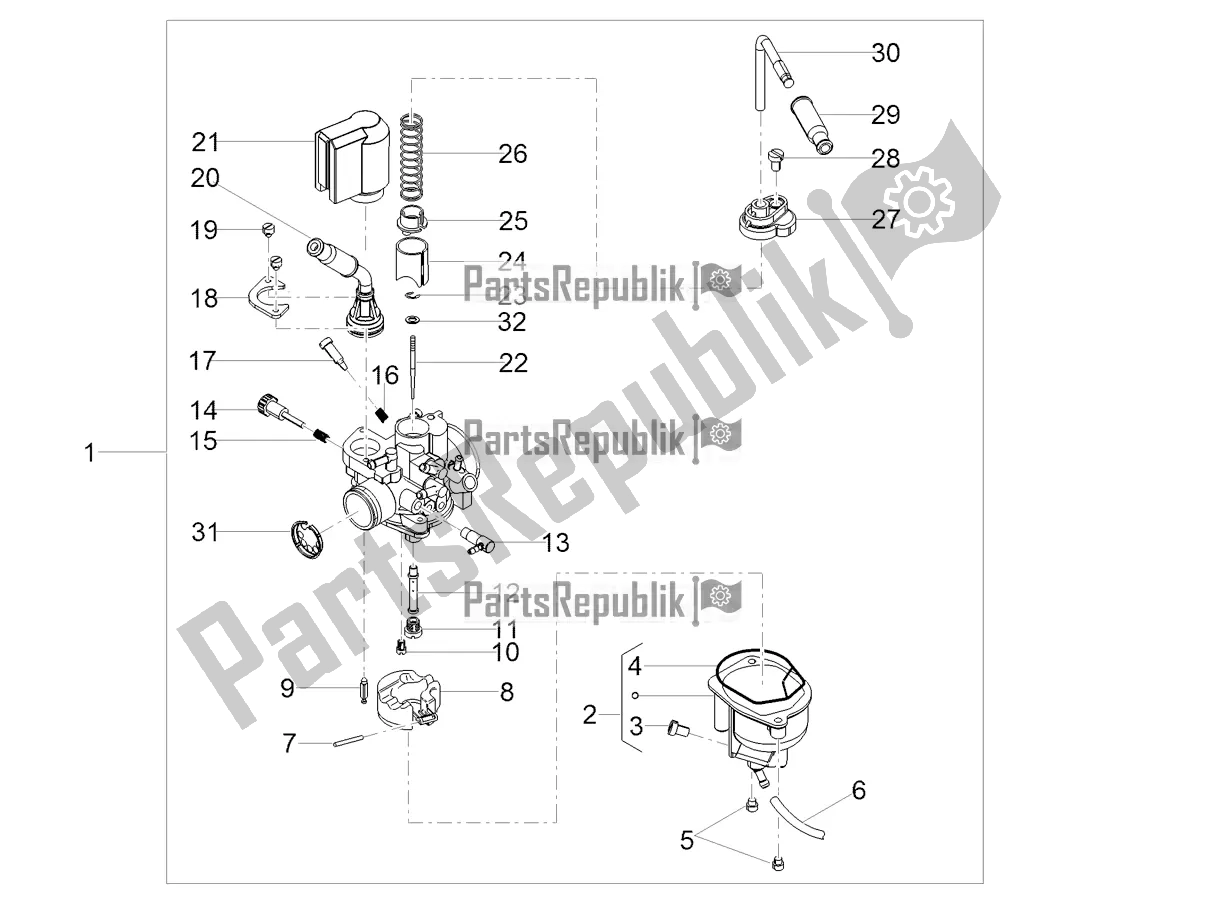 All parts for the Carburettor of the Derbi Senda X-treme 50 R 2021