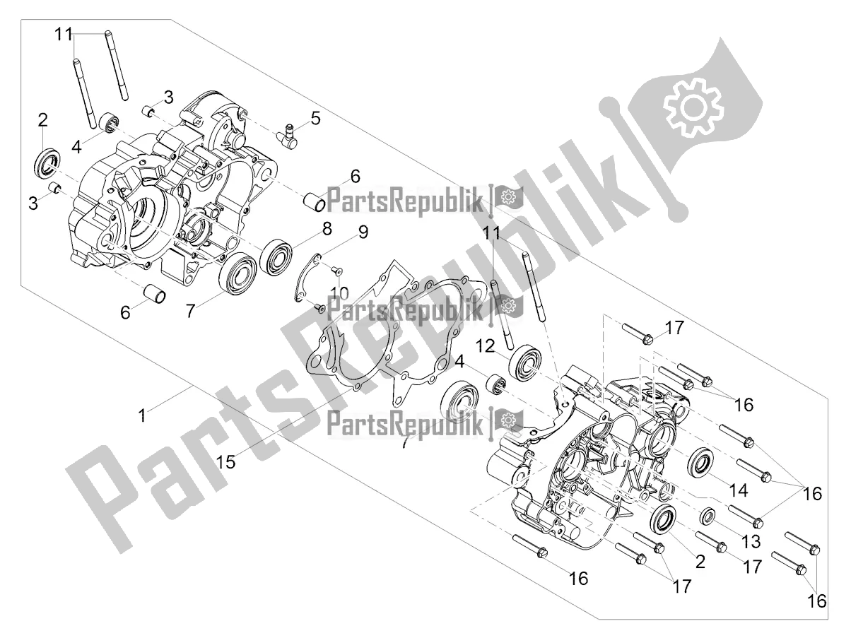 All parts for the Crankcases I of the Derbi Senda X-treme 50 R 2021