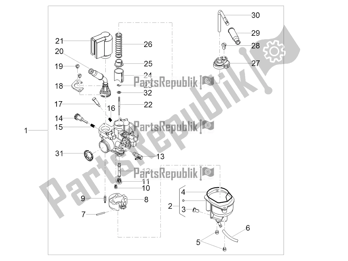 All parts for the Carburettor of the Derbi Senda X-treme 50 R 2022