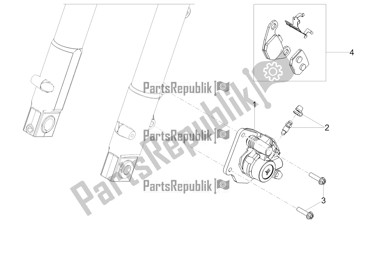 All parts for the Front Brake Caliper of the Derbi Senda X-treme 50 R 2022