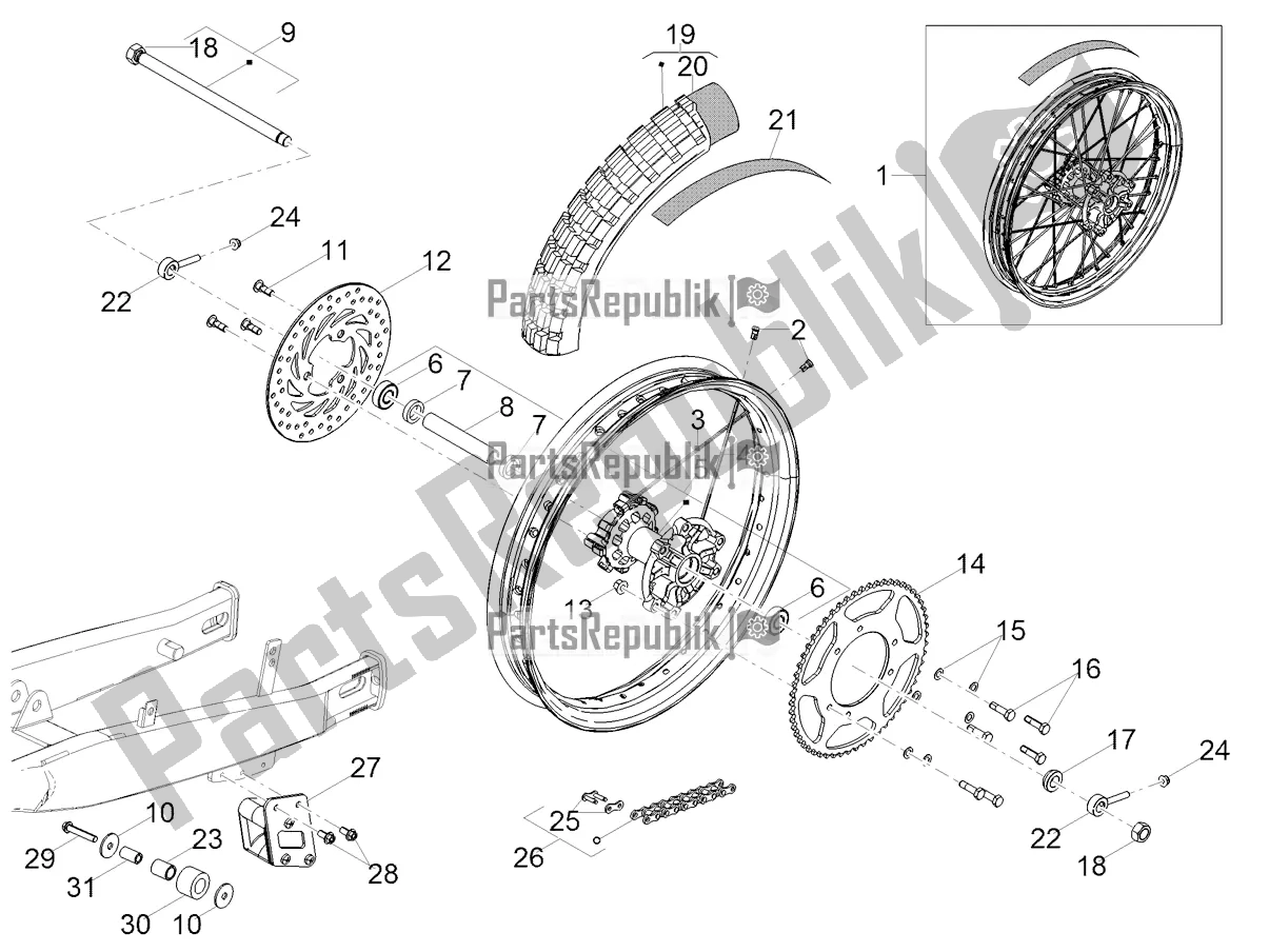 Todas las partes para Rueda Trasera de Derbi Senda X-treme 50 R 2022