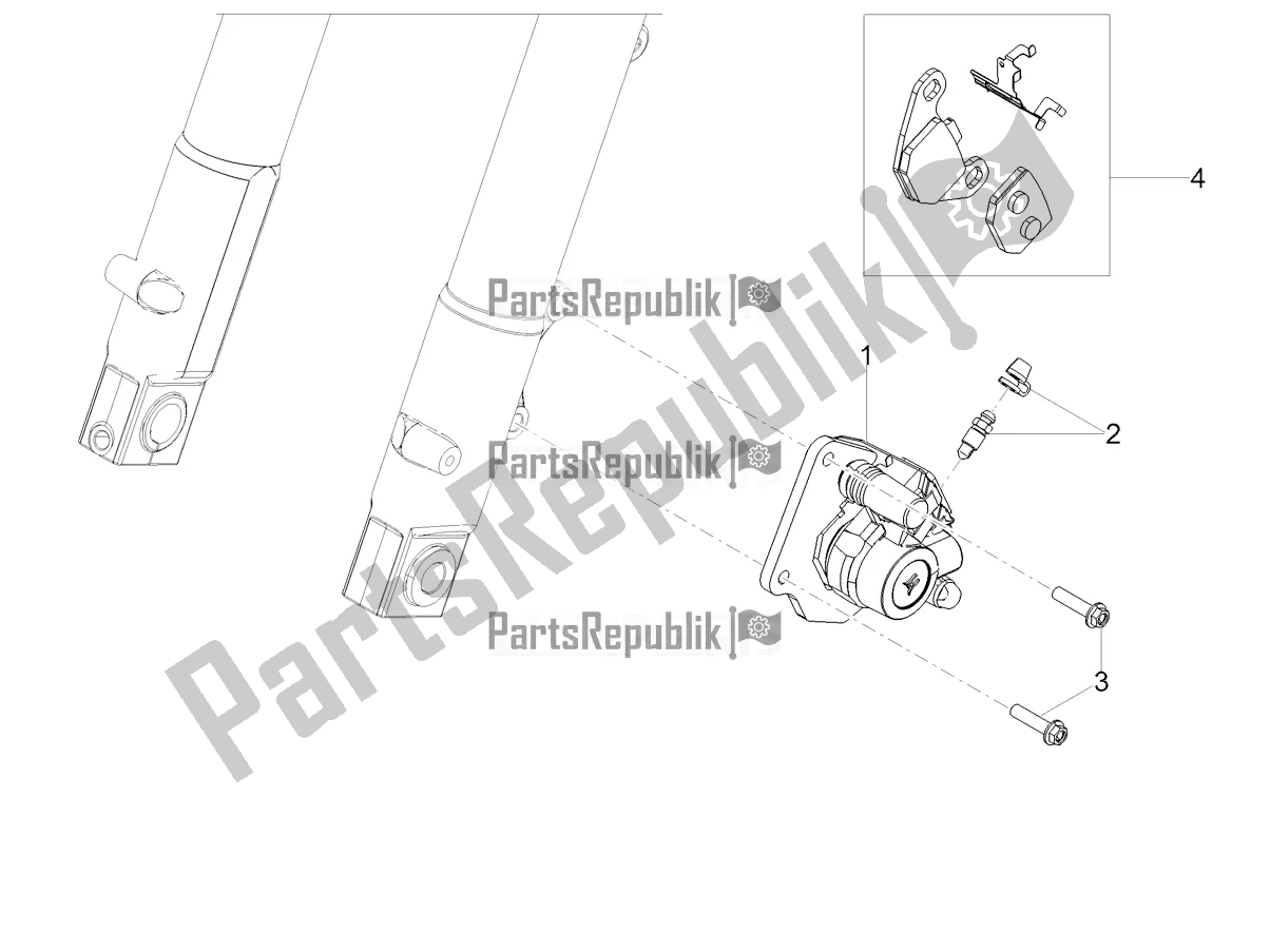 All parts for the Front Brake Caliper of the Derbi Senda X-treme 50 SM 2020