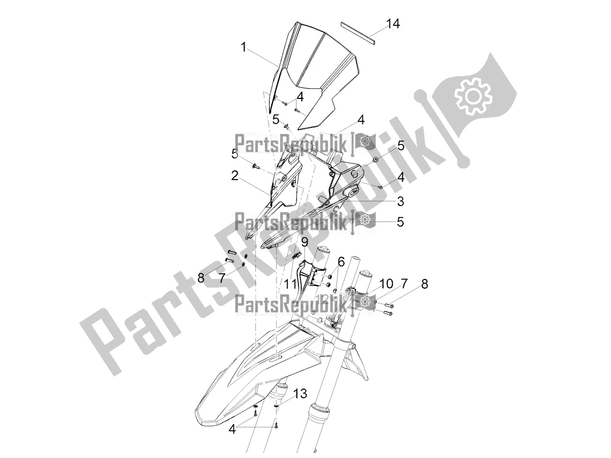 All parts for the Windshield of the Derbi Senda X-treme 50 SM 2020