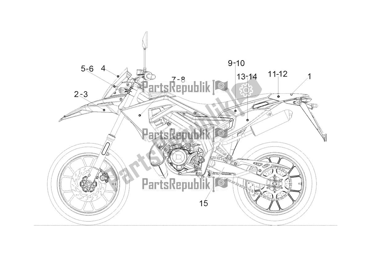 Tutte le parti per il Decalcomania del Derbi Senda X-treme 50 SM LOW Seat 2019