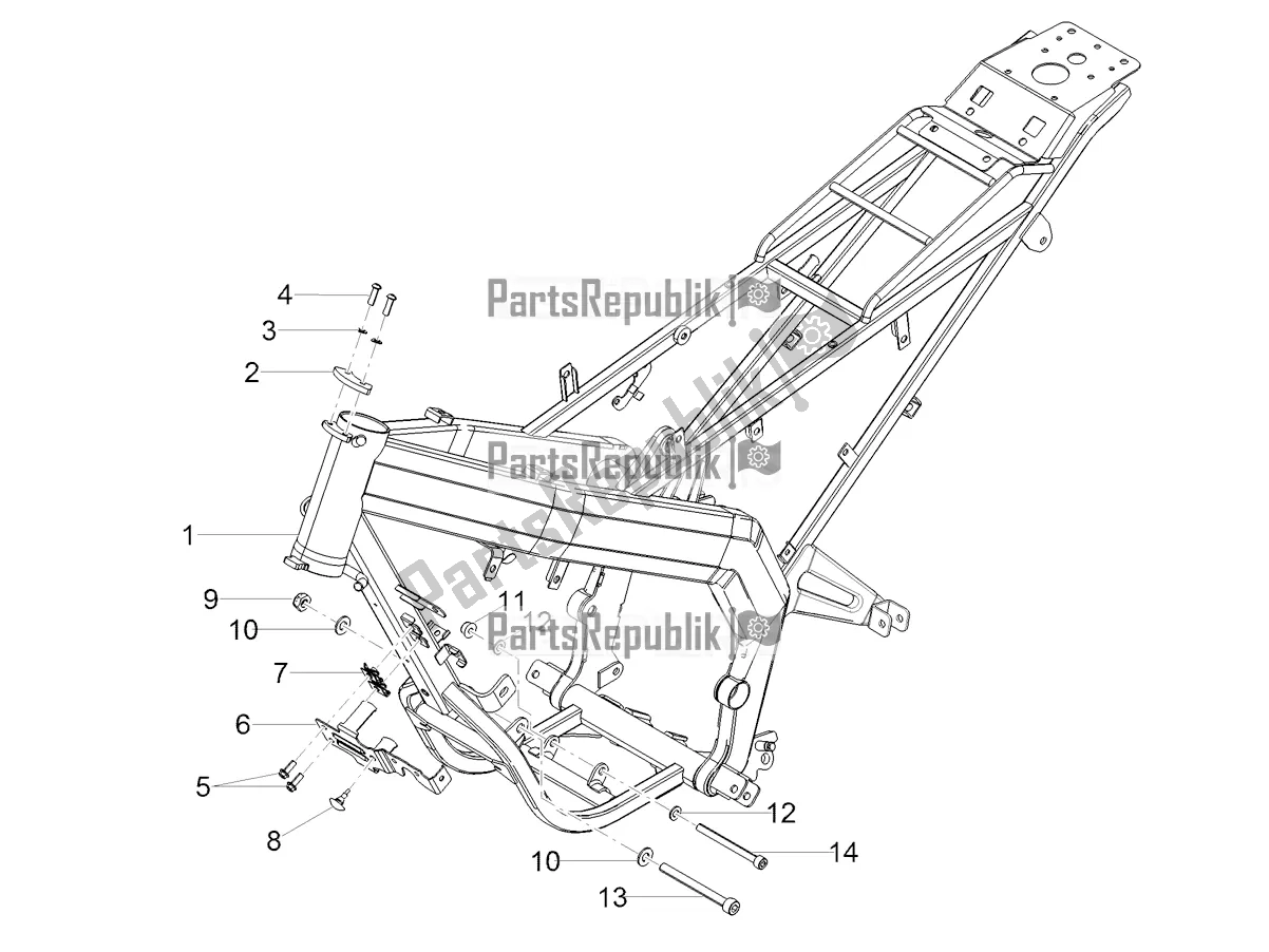 All parts for the Frame of the Derbi Senda X-treme 50 SM LOW Seat 2019