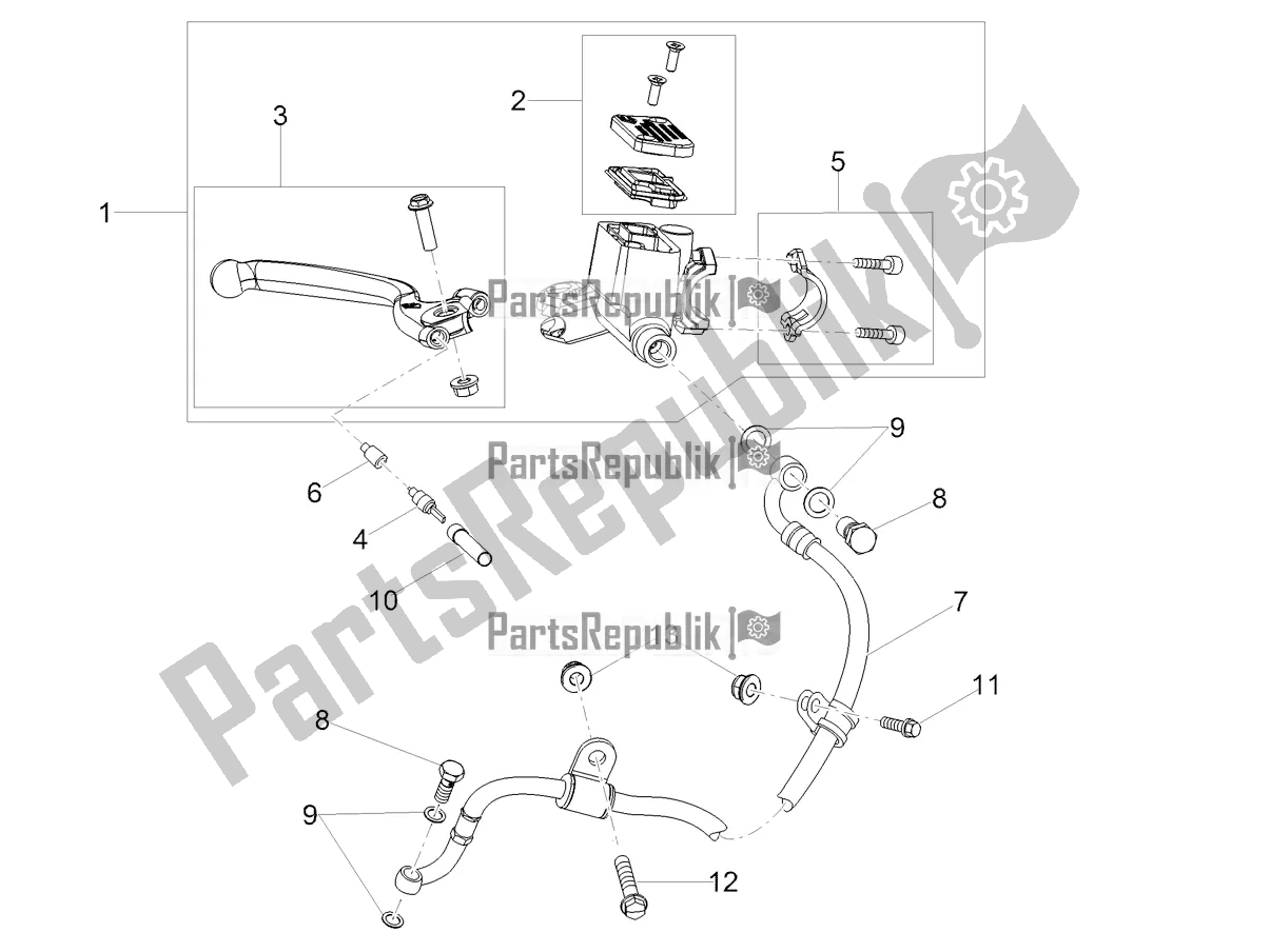 All parts for the Front Master Cilinder of the Derbi Senda X-treme 50 SM LOW Seat 2019