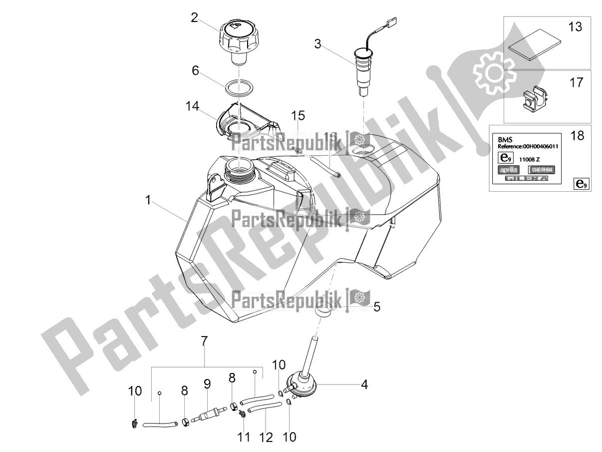 All parts for the Fuel Tank of the Derbi Senda X-treme 50 SM LOW Seat 2019