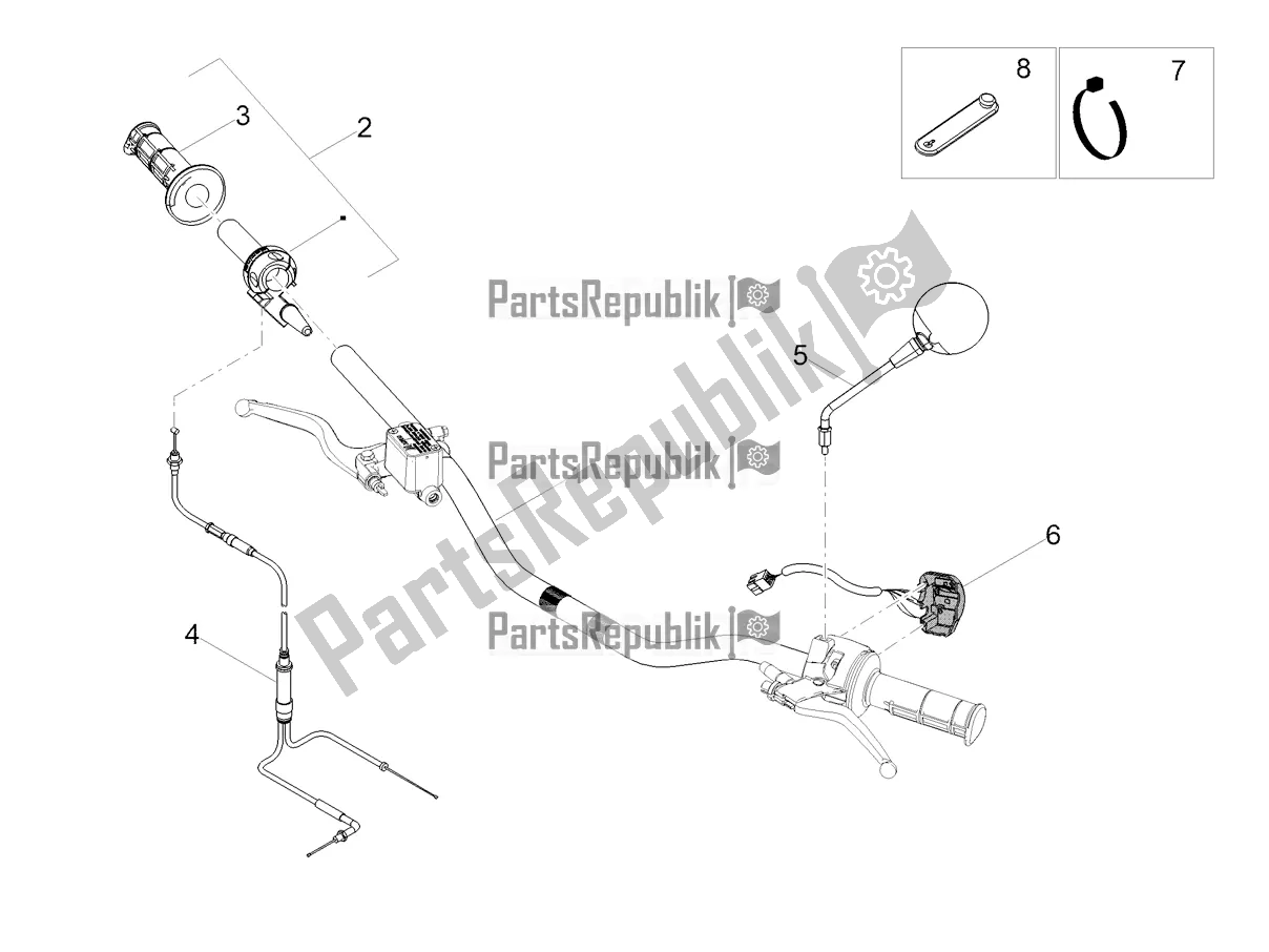 Tutte le parti per il Manubrio - Comandi del Derbi Senda X-treme 50 SM LOW Seat 2019