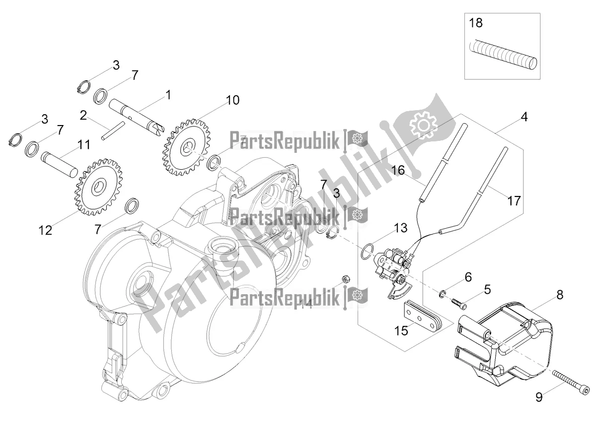 All parts for the Oil Pump of the Derbi Senda X-treme 50 SM LOW Seat 2019