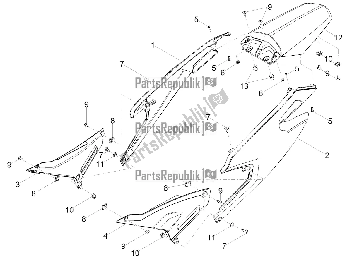 Toutes les pièces pour le Corps Arrière du Derbi Senda X-treme 50 SM LOW Seat 2019