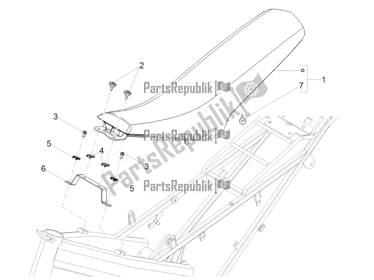 All parts for the Saddle of the Derbi Senda X-treme 50 SM LOW Seat 2019